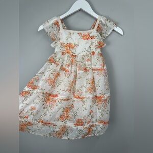 Rachel Zoe Floral Sheer Toddler Girls Dress 5T